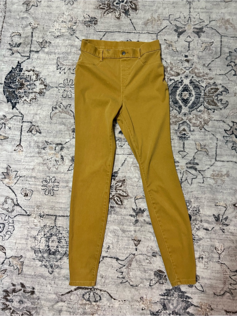 Stretch Ribbed Leggings - Mustard